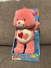 Vintage 2002 Care Bears NRFB  Love-a-lot 13  Plush Bear With Sealed VHS Cartoon