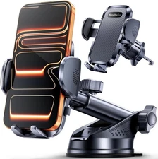 3IN1 Car Phone Holder, Military-Grade 85lbs Strongest Suction Black 