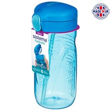 Sistema Hydrate Quick Flip Water Bottle 520ml | Straw & Push Button Open Lid