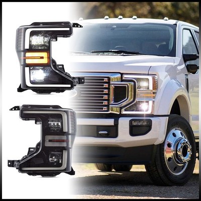 Für 2020-2022 FORD F250/350 F450 Super duty Paar LED Scheinwerfer w/Gelb Blinker