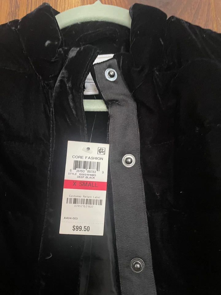 Charter Club Black Padded Velvet Gillet US XS/UK S BNWT RRP $99.50 - Image 4 of 4