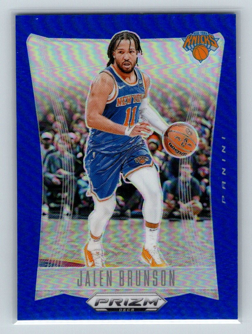 2023-24 Panini Prizm Deca #107 Jalen Brunson Prizms Blue #/149 Color Match