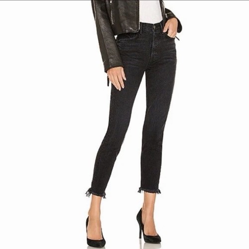 GRLFRND Black High Rise Skinny Jeans Karolina Frayed Ankle 24, 25, 26, 27 NWT