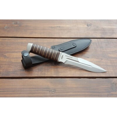 Melita-K Knife ''Antiterror'' Battle Style Leather Handle. Steel 50x14MF HRC 52-56