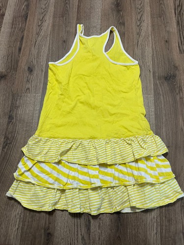 SO Dress, Girl's Size 10, Yellow, Sleeveless, Ruffled Hem Striped - Picture 2 of 8