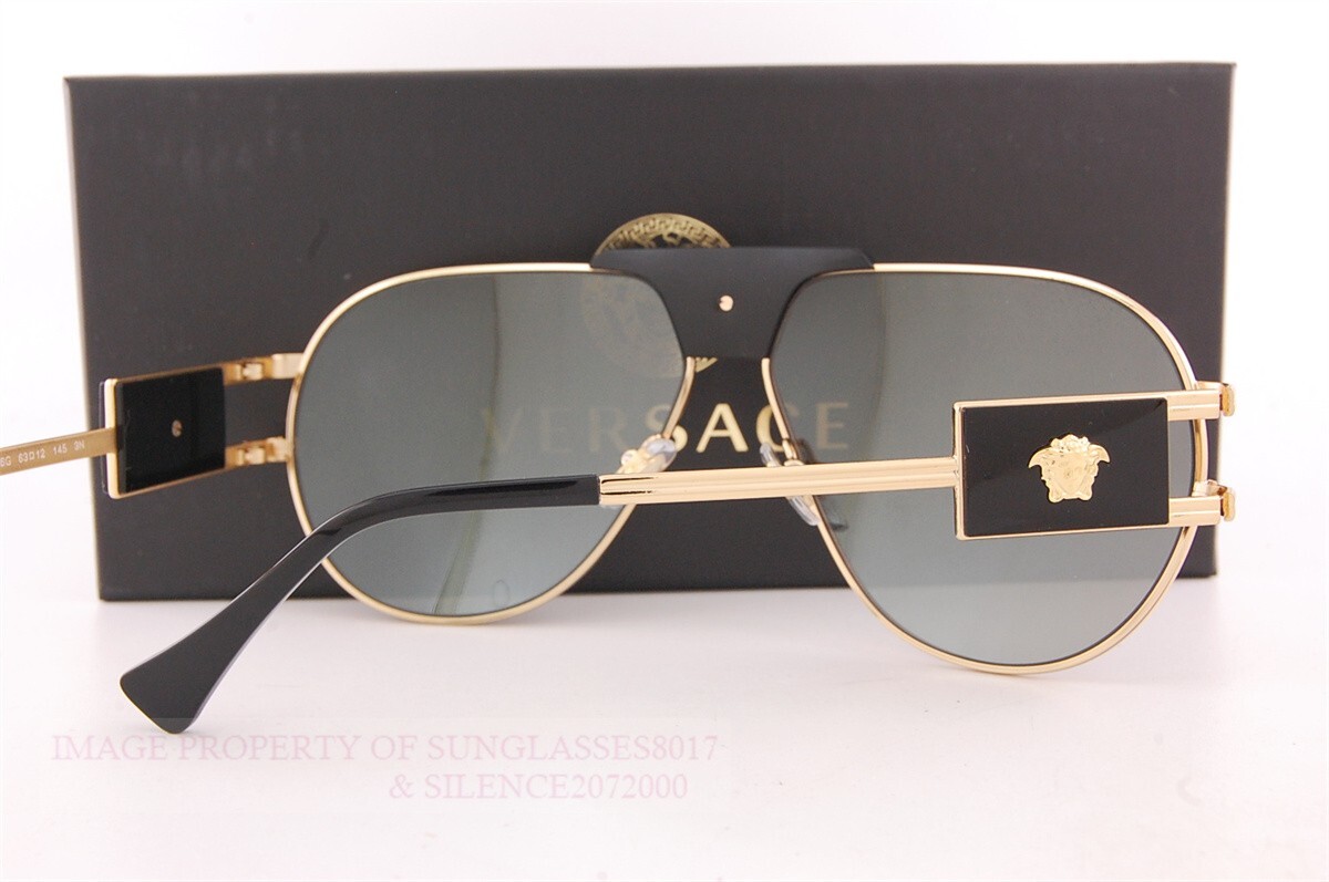 Brand New VERSACE Sunglasses VE 2252 1002/6G Black Gold  display picture 2