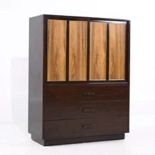 Harvey Probber Mid Century Rosewood and Mahogany Armoire Highboy Dresser