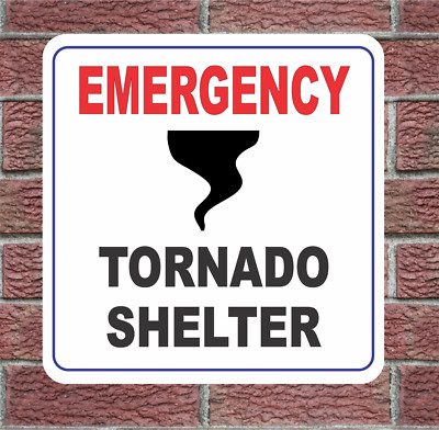EMERGENCY TORNADO SHELTER Metal Sign Highway Street Road Storm FREE SHIPPING