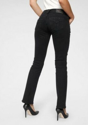 Herrlicher Jayden Straight Push-Up Damen Jeans Schwarz Stretch Denim Hose Pants