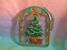 Vintage Christmas Stained Glass Window Hanging Decoration Sun-catcher Tree