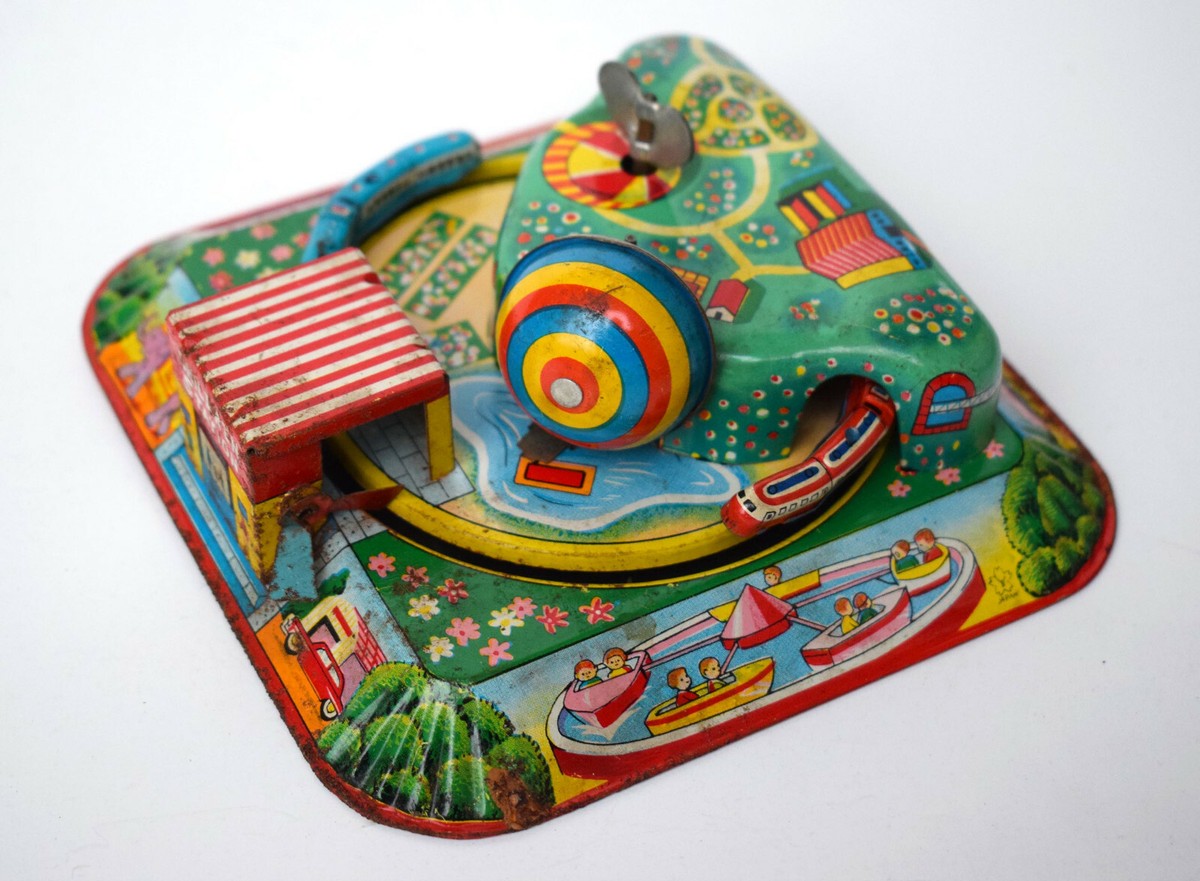スポーツトイ・アクショントイ Tiffany & Co.Vintage Yo-yo Vintage Children's Station Wind Up Train Toy -Japan - Tin Litho