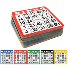 50-Pack Mixed Bingo Cards Set for Bingo Game/Thick Paper Bingo Cardboard Sheets
