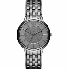 NEW ARMANI EXCHANGE GUNMETAL GRAY TONE,LOGO DIAL,BRACELET WATCH-AX5307