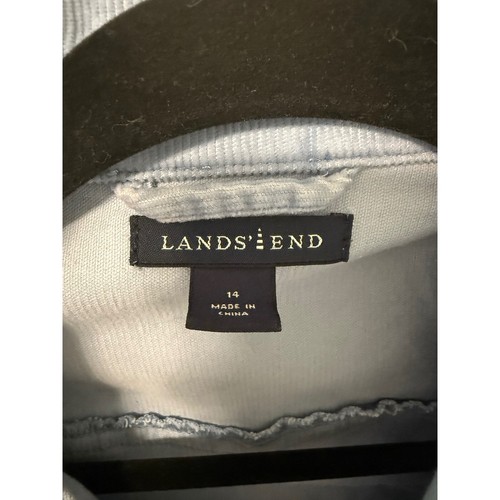 Lands' End Corduroy Jacket Denim Style Button Front Pockets Blue Size 14 - Picture 2 of 4