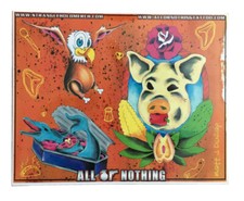 Tattoo Studio Shop Flash Single by Matt J. Dunlap Pig, Turkey 11" X 14" Print