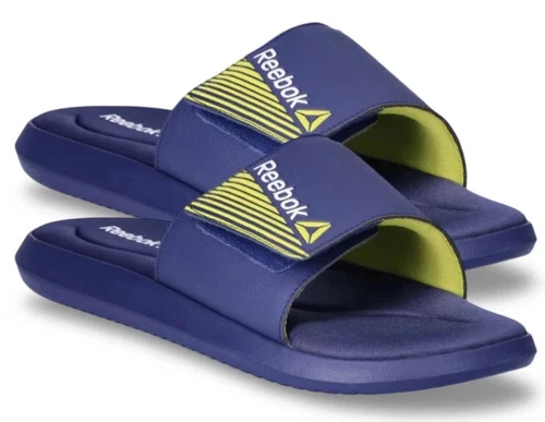 Reebok Men’s SIZE 7 Memory Foam Adjustable Slide Sandals color NAVY NEW - Picture 5 of 15