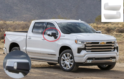 Painted Pearl White G1W WA140X Mirror Covers For 19-25 GMC Sierra