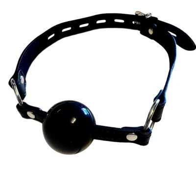 TULA-TOYS BDSM Bondage Ball Mund Knebel Silikon Mundknebel 40mm schwarz mit Schloss