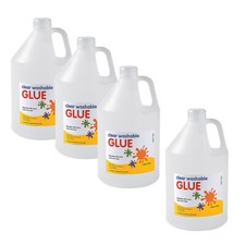 Clear Washable Glue Gallon Bottles Bulk 4 Pc