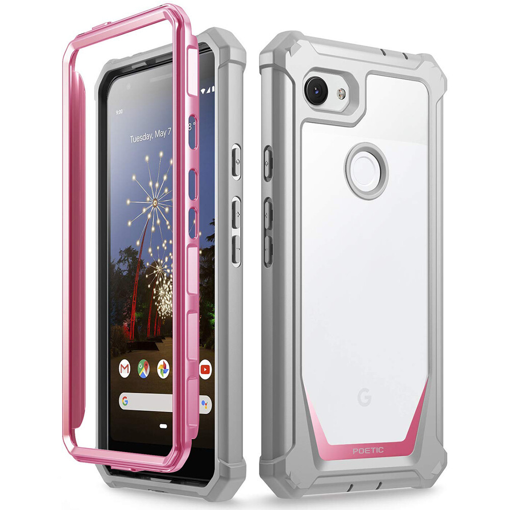 For Google Pixel 3a Case | Poetic [Built-in Screen Protector] Hybrid Cover Pink