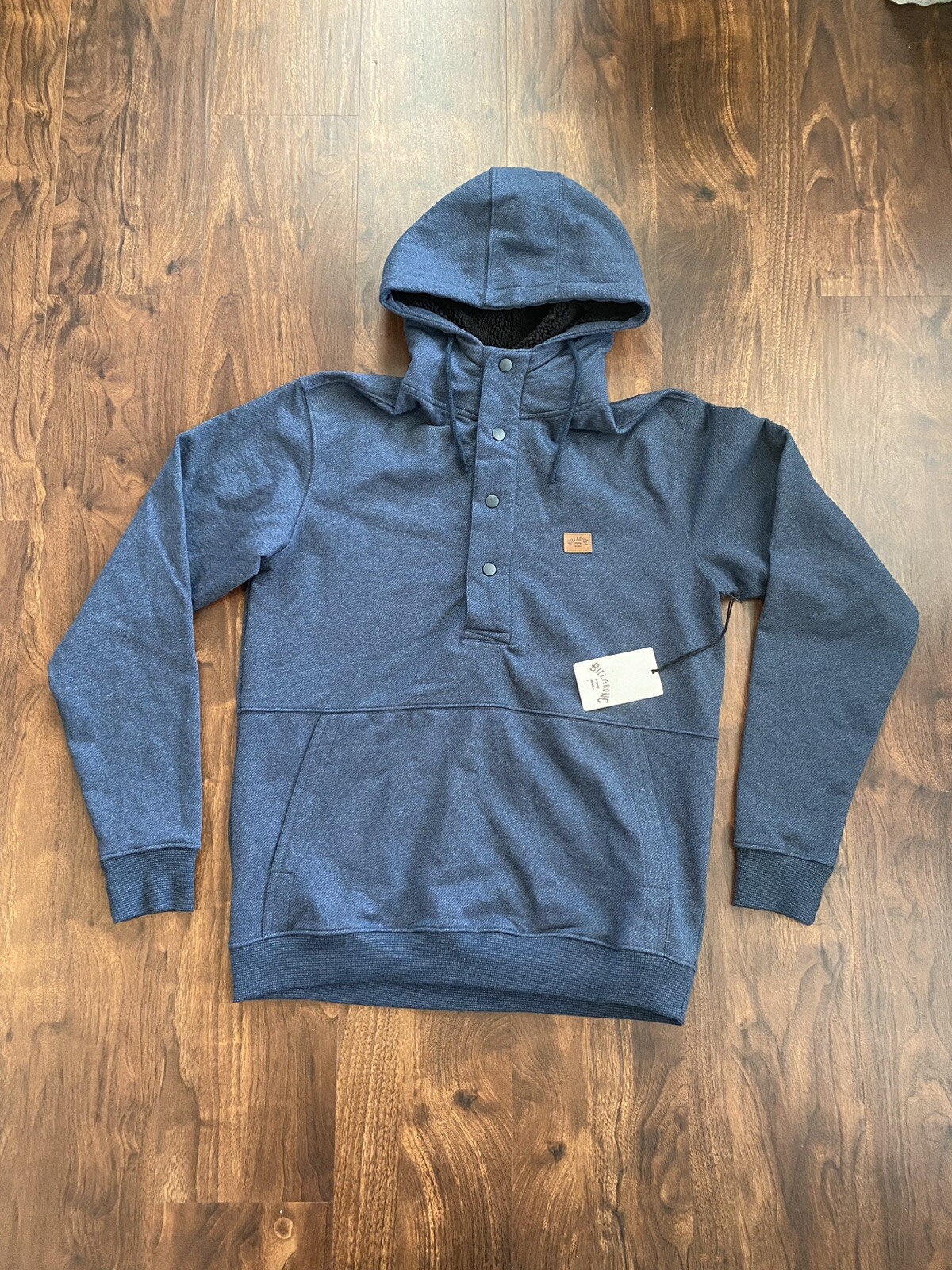NWT Billabong Hudson Henley Pullover Hoodie Navy Size Medium Sherpa | eBay