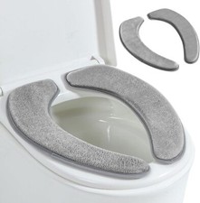 Toilet Seat Cover with Memory Foam, Soft Flannel Toilet Seat Warmer Cover for Ba