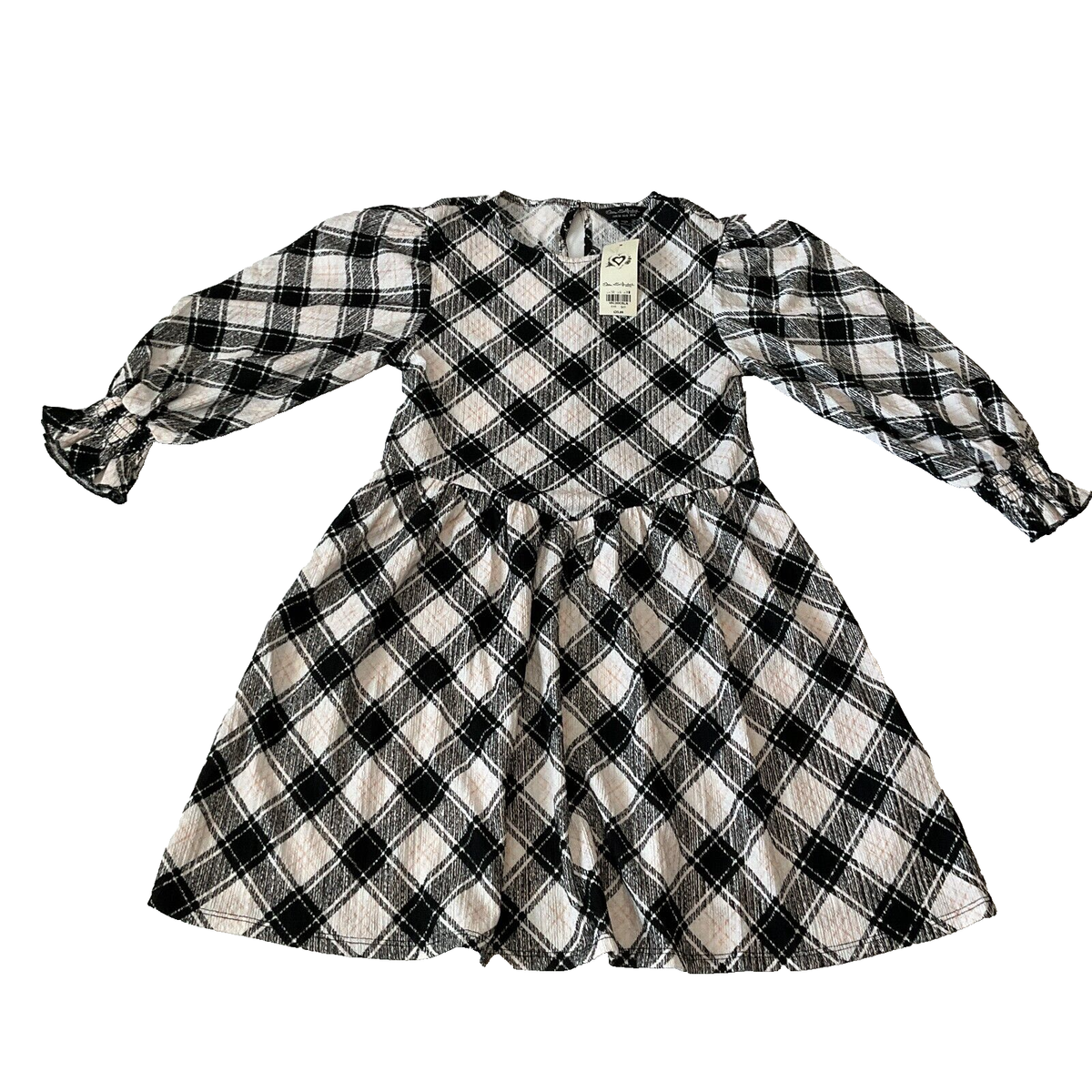 black and white check mini dress Miss Selfridge Womens Size 6 Multicolor Puff Sleeves a decorative button Halter Dresses Elegant & Luxurious A-Line Size:8XL