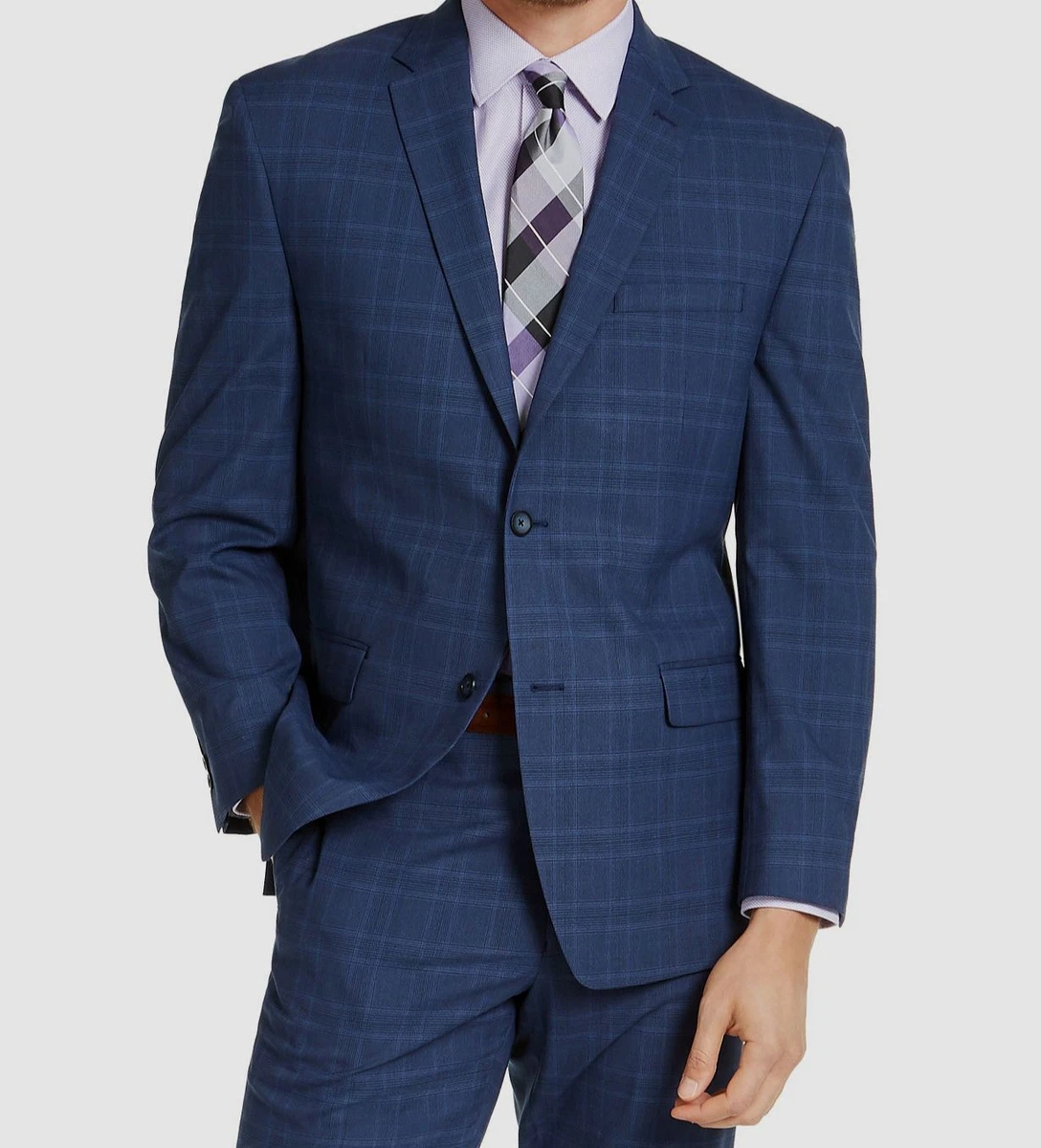 Mens plaid suit jacket clearance