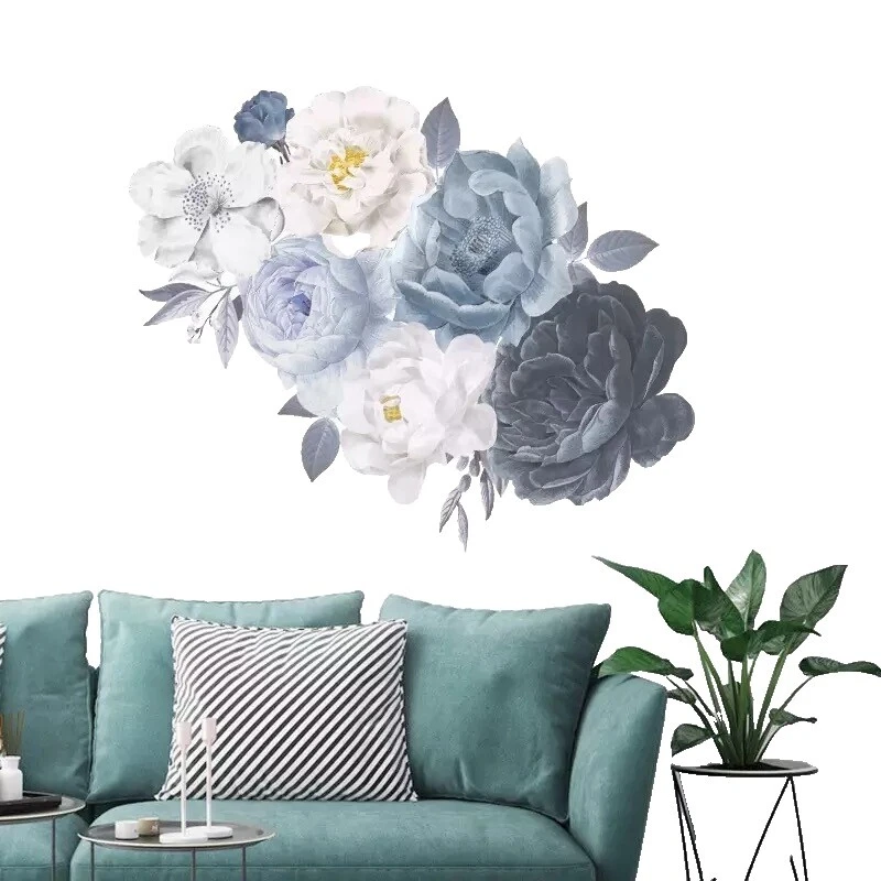 Sala De Estar Y Jardín Floral Blanco Calcomanías decorativas y vinilo arte