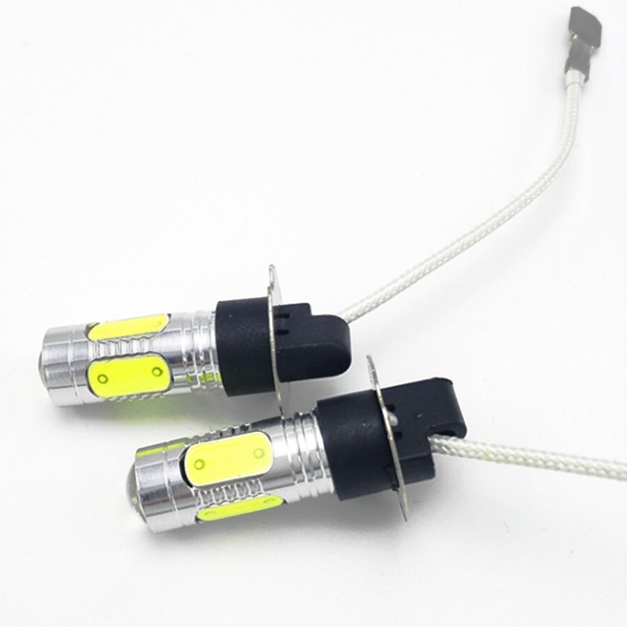 Pair H3 LED Headlight Driving Fog light Globes Conversion Bulbs 6500K White eBay