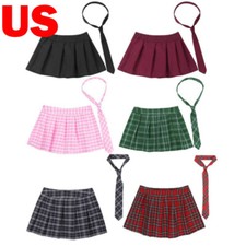 Womens Cosplay Schoolgirl Costume Uniform Pleated Skirts Party Outfits Skirts