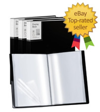 Folder with Plastic Sleeves 4 Pack 9"x12" Black Portfolio Folder for Artwork Dis