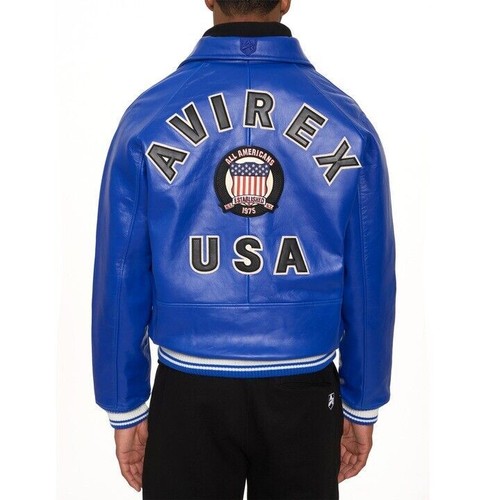Men's Avirex Real Leather Bomber Jacket - Authentic American Pilot Flight Jacket - Picture 20 of 52