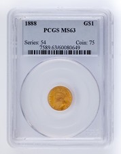 1888 G$1 Gold Indisch Prinzessin Ausgew&auml;hlten Von PCGS As MS63 ! Gro&szlig; US Dollar