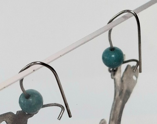 WESTERN RODEO BERILI 925 STERLING  SILVER  AND TURQUOISE  EARRINGS - Picture 11 of 14