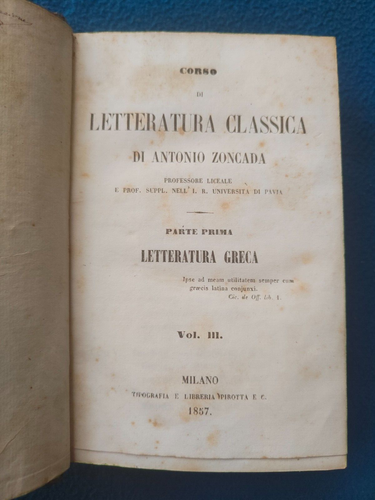Antonio Zoncada - Corso di letteratura classica - 1855/1858 - Foto 20 di 24