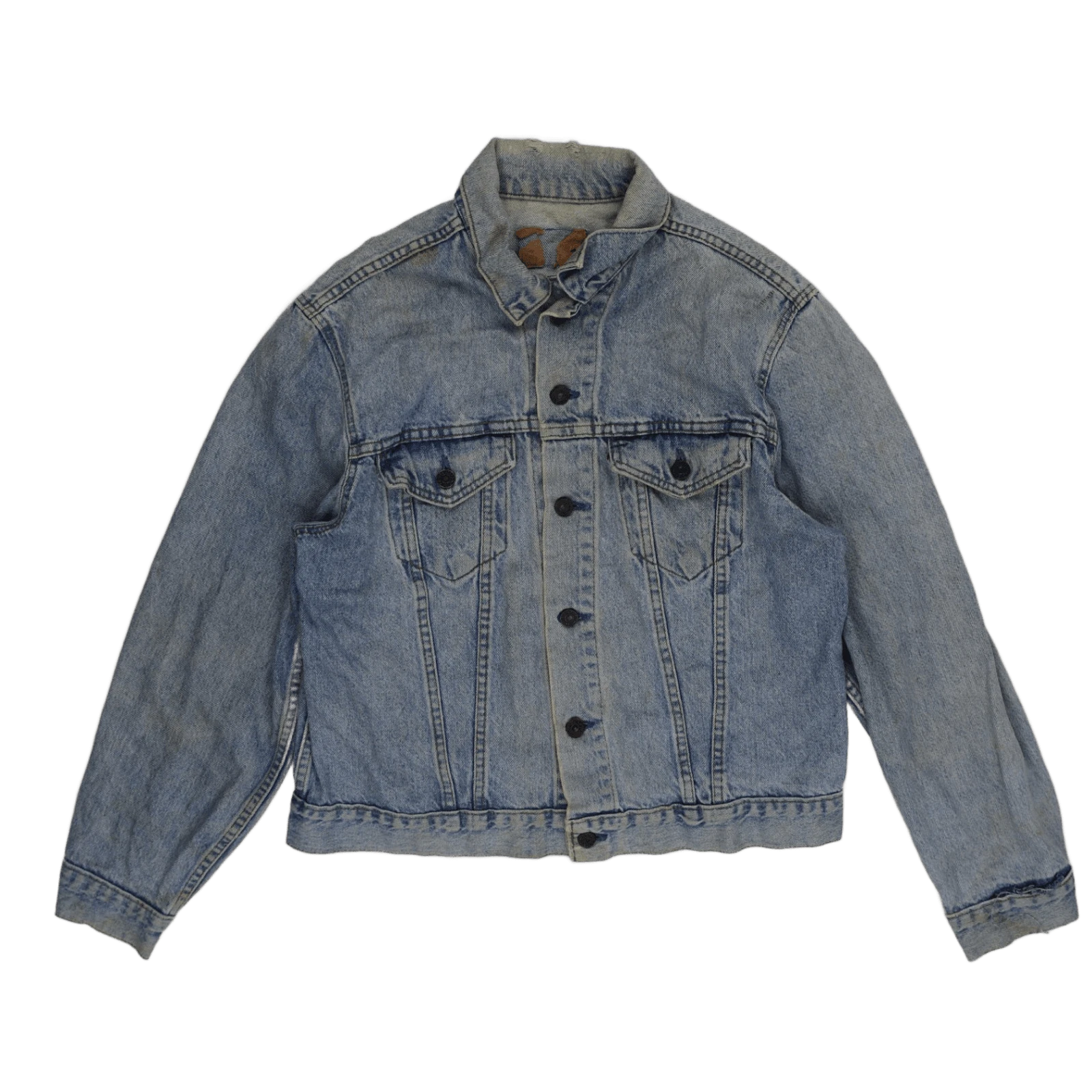 Men's Light Blue Short Regular Denim Jacket Size M