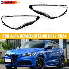 Car Headlight Cover Lens Shell Transparent For Alfa Romeo Stelvio 2017-2024