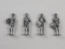 Set Of 4 Vintage Metal Medieval Knight Figures