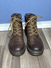 Dr Martens 939 Ben Boots Leather Men 7.5 Women 9 Brown Chunky Y2K PEELING READ 