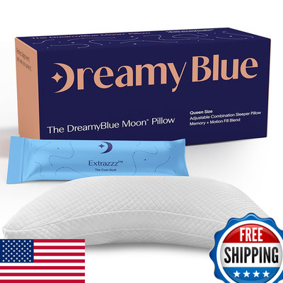Dreamyblue Moon Pillow Adjustable Loft Luxury Cover Shredded Memory Foam For