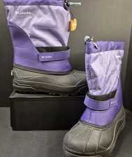COLUMBIA POWDERBUG PLUS II WINTER WATERPROOF BOOTS PURPLE 6 YOUTH 38 EURO NWOB