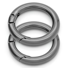 2 PCS 1 3/8 Inch O Rings Snap Clip Trigger Spring Keyring Purse SCOS Metal