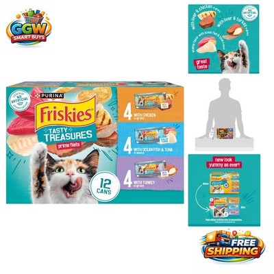 Purina Wet Cat Food Variety Pack - Ocean Fish, Tuna, Chicken & Turkey - 12 Cans