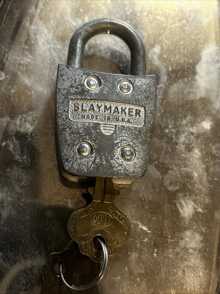 RARO Candado Slaymaker Sin Óxido Años 40-50 con 2 Llaves ILCO Hecho en EE. UU. - Funciona Foto 2 de 4