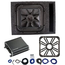 Kicker L7S12 Sub Vented Box with 46CXA8001 Amp, Charcoal LED Grill & Install Kit