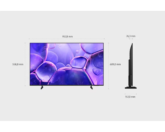 Televisore TV Smart TV Samsung 43" 2025 Led Ultra HD 4K DVB-T2 WiFi UE43U8072F - Immagine 3 di 4