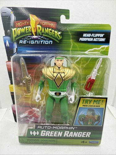 Action Figure Power Rangers Mighty Morphin Green Ranger, 15 Cm, Con Accessori, Hasbro, Giocattolo 4+ Anni - 4