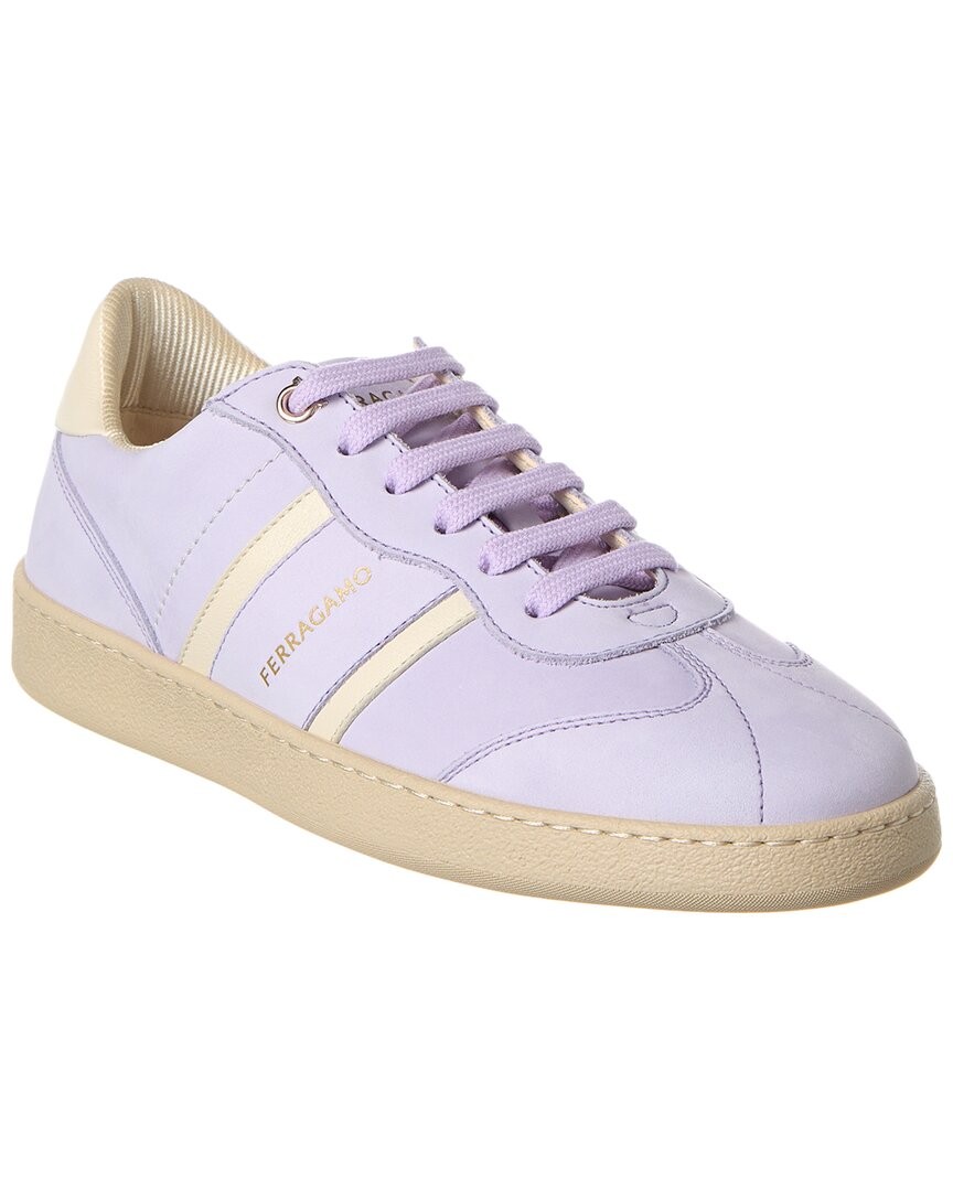 Ferragamo Achille Leather Sneaker Womens Purple 65 59990₽