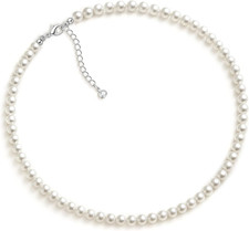 Pearl Necklace 4MM/6MM/8MM Dainty round Imitation Pearl Choker Necklace Wedding
